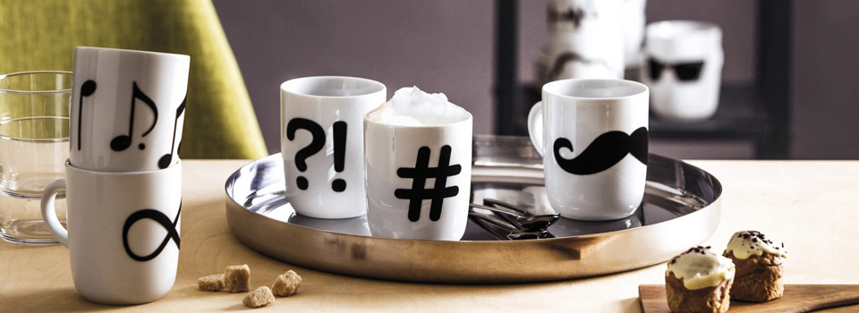 Mehrere KAHLA touch! Tassen mit verschiedenen Designs