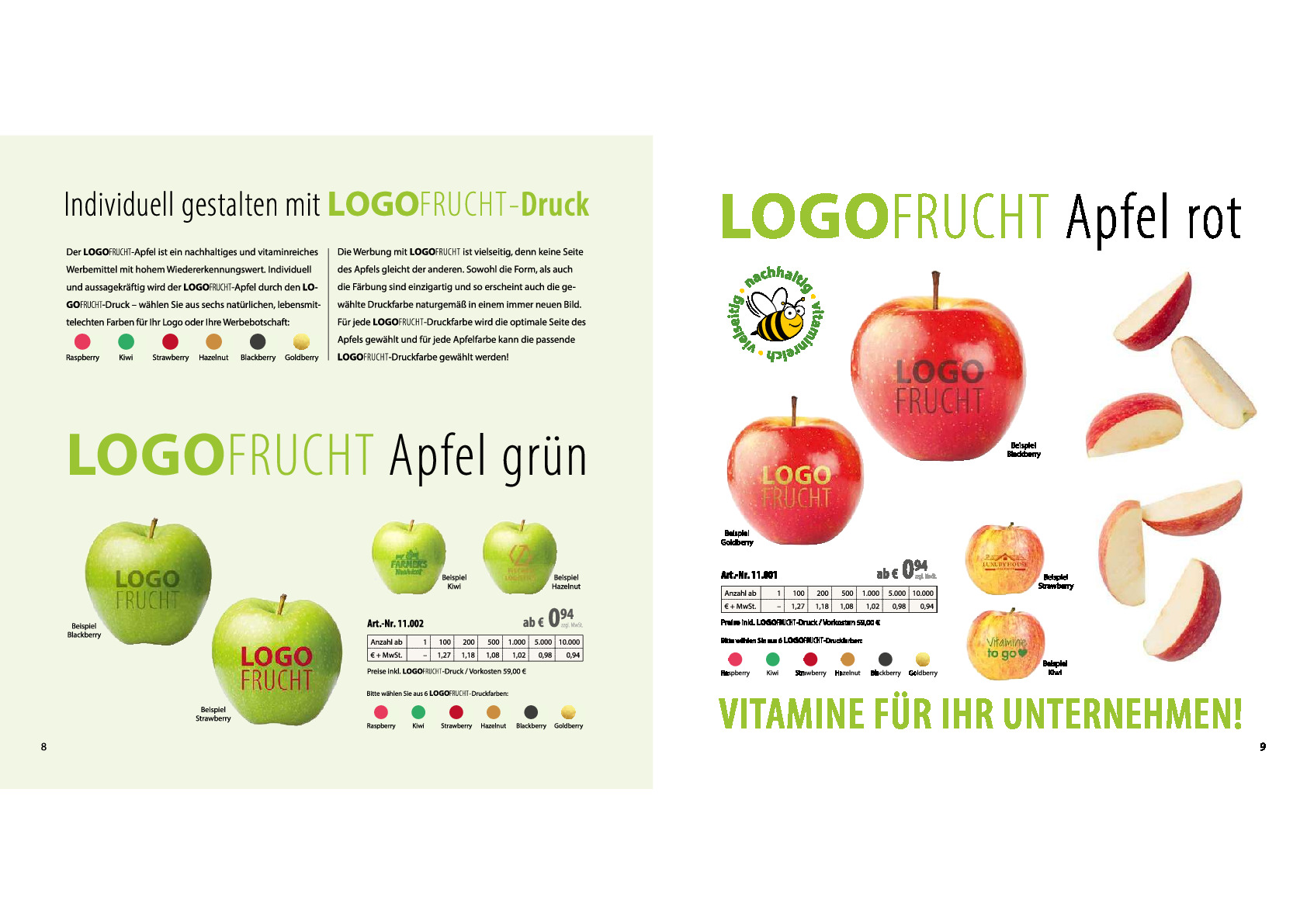 Übersicht Apfel mit Logo