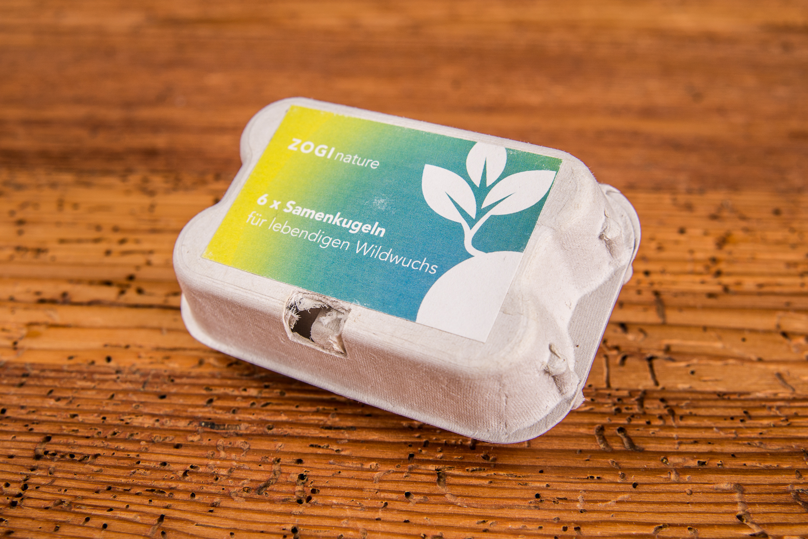 6 Samenbomben im Mini-Eierkarton mit individueller Logoanbringung
