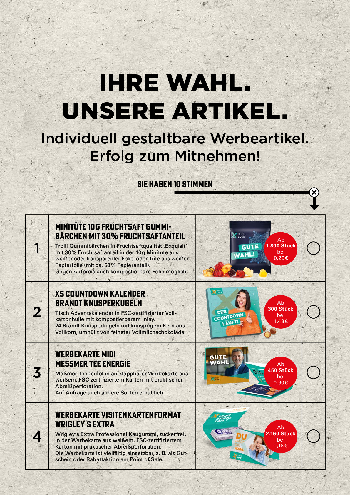 Süße Wahlkampf-Werbeartikel