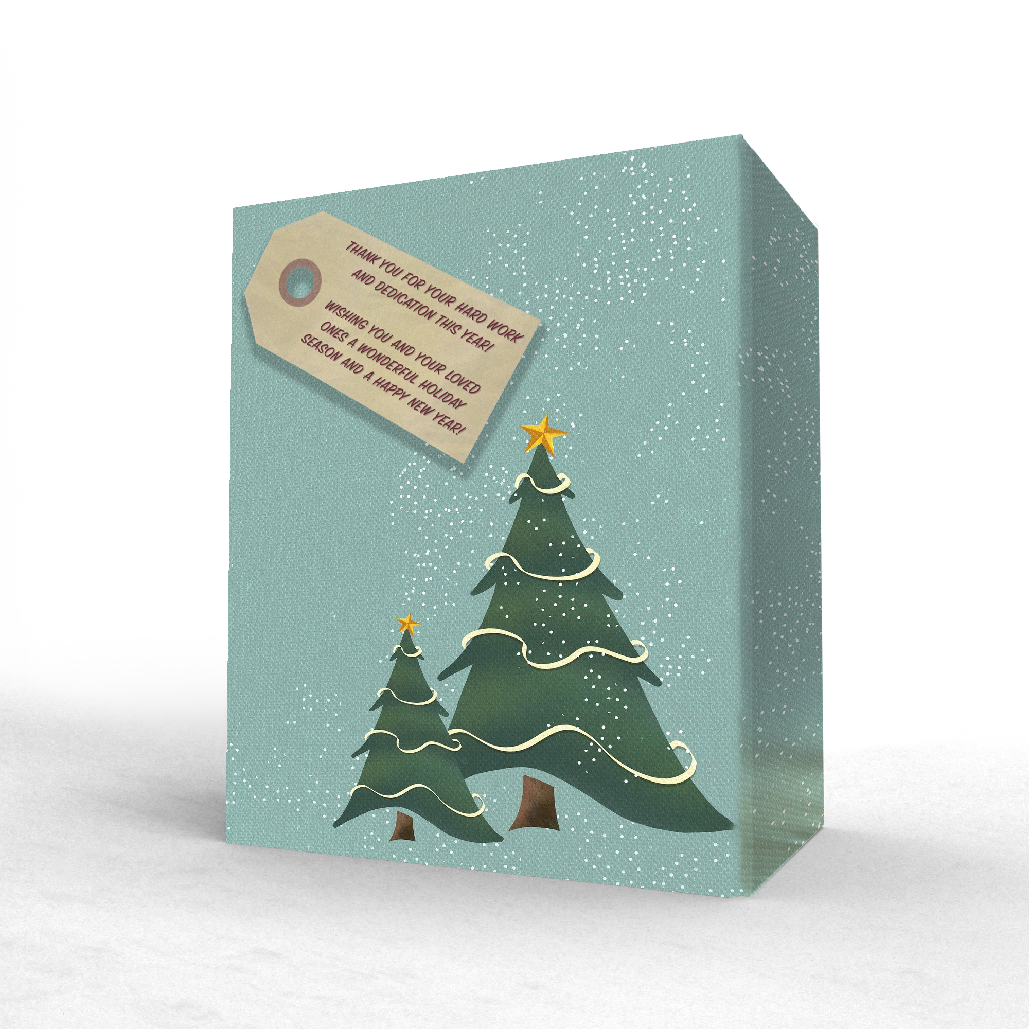 Miiego individueller Verpackungsschuber mit Weihnachtsbaum.