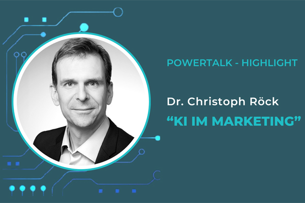 Dr. Christoph R&ouml;ck beim PowerTalk &bdquo;KI im Marketing&ldquo; auf der WerbeWelt 2026 &ndash; inspirierender Vortrag &uuml;ber k&uuml;nstliche Intelligenz, Automatisierung und Zukunftstrends im digitalen Marketing von werbemax, der Fachmesse f&uuml;r nachhaltige Werbemittel.