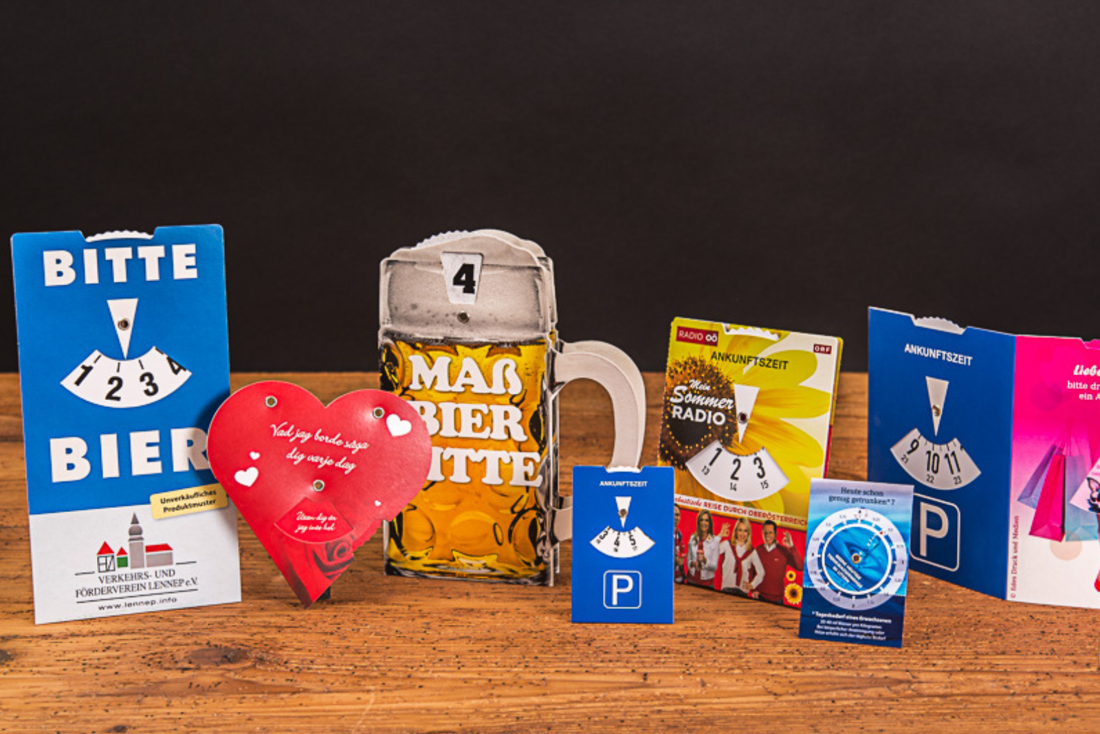 Parkscheiben individuell bedruckt als Give Away.