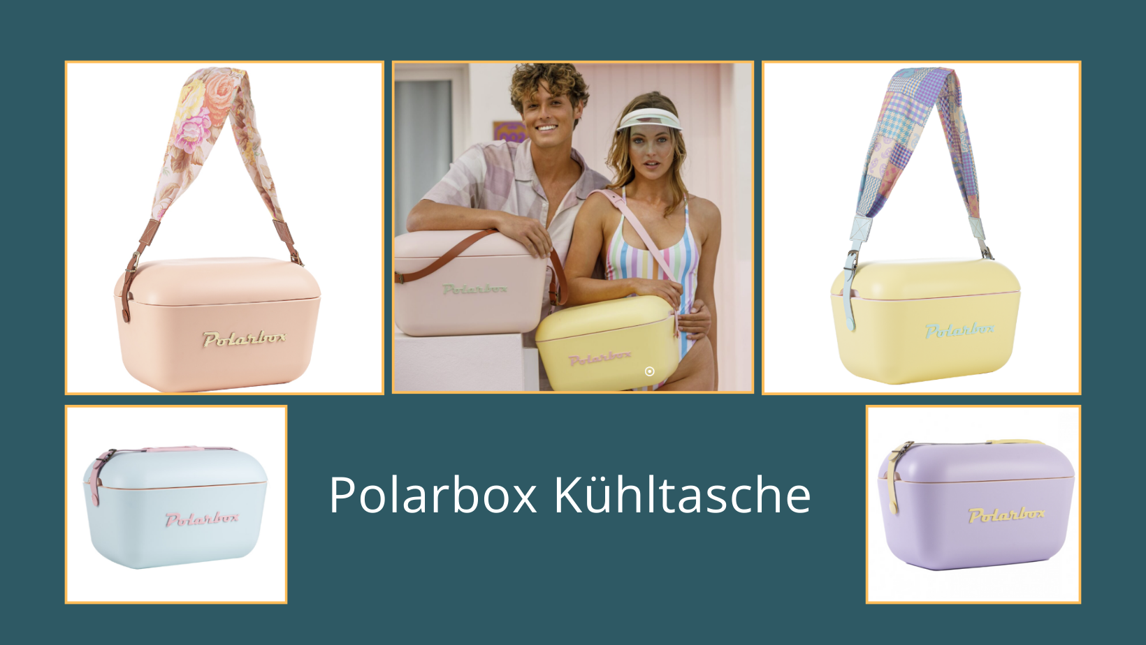 Polarbox K&uuml;hltasche als Werbeartikel in den Farben gelb, hellblau, flieder und apricot.