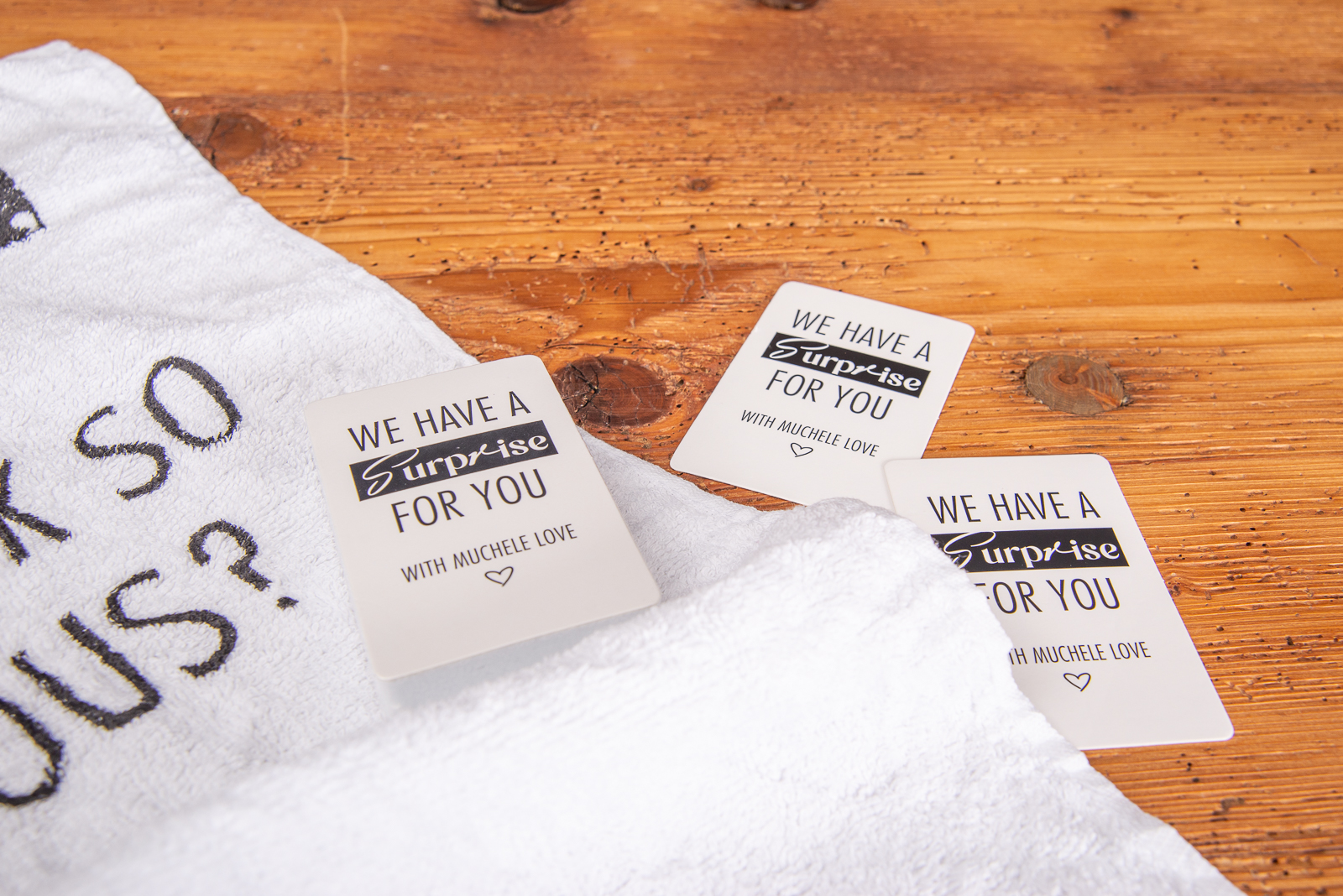 TISSU Presshandtuch als Give-away im Merchandise Programm Referenz Muchele.