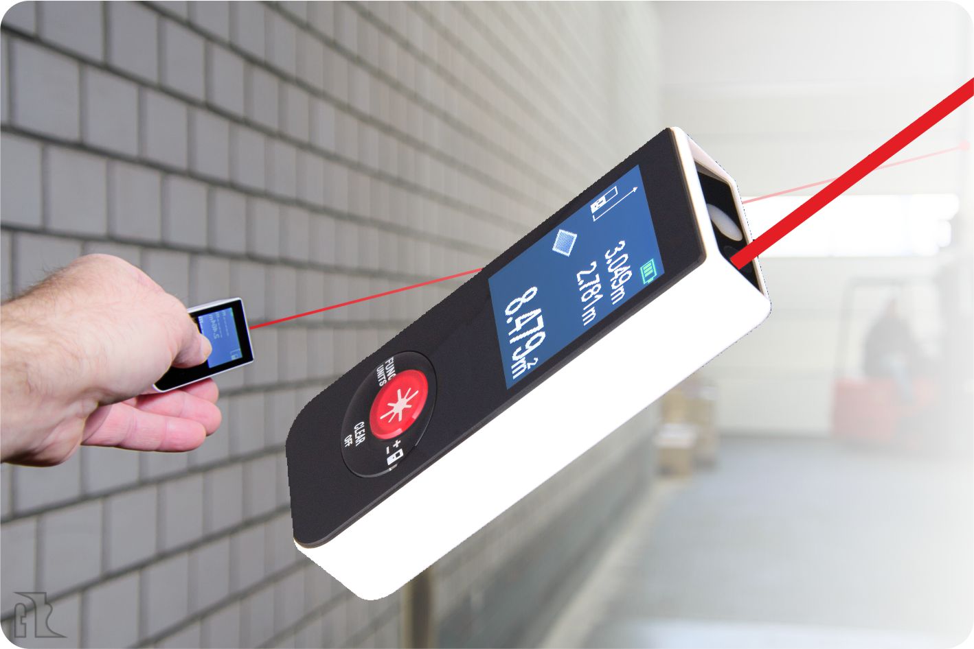 Quick Magic i2 Laserdistanzmesser mit Logoanbringung mittel 3D-Doming als hochwertiges Werbegeschenk mit Mehrwert f&uuml;r Kunden und Mitarbeiter 