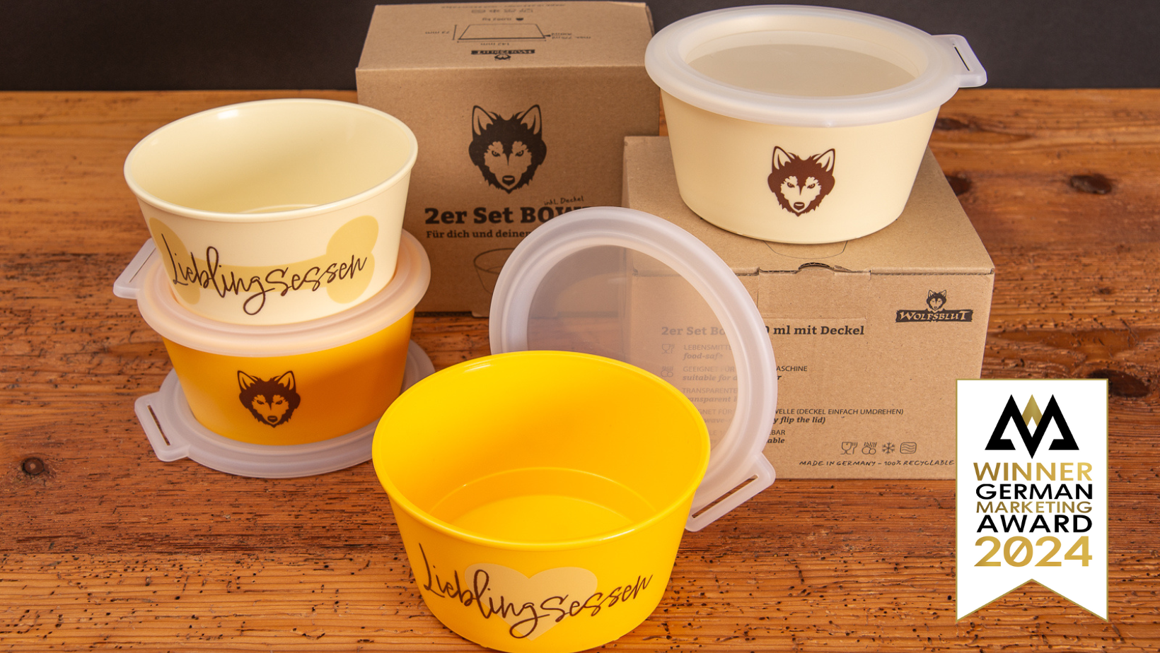 koziol Nora Box und Wolfsblut Branding als Werbeartikel f&uuml;r den Germany Marketing Award 2024