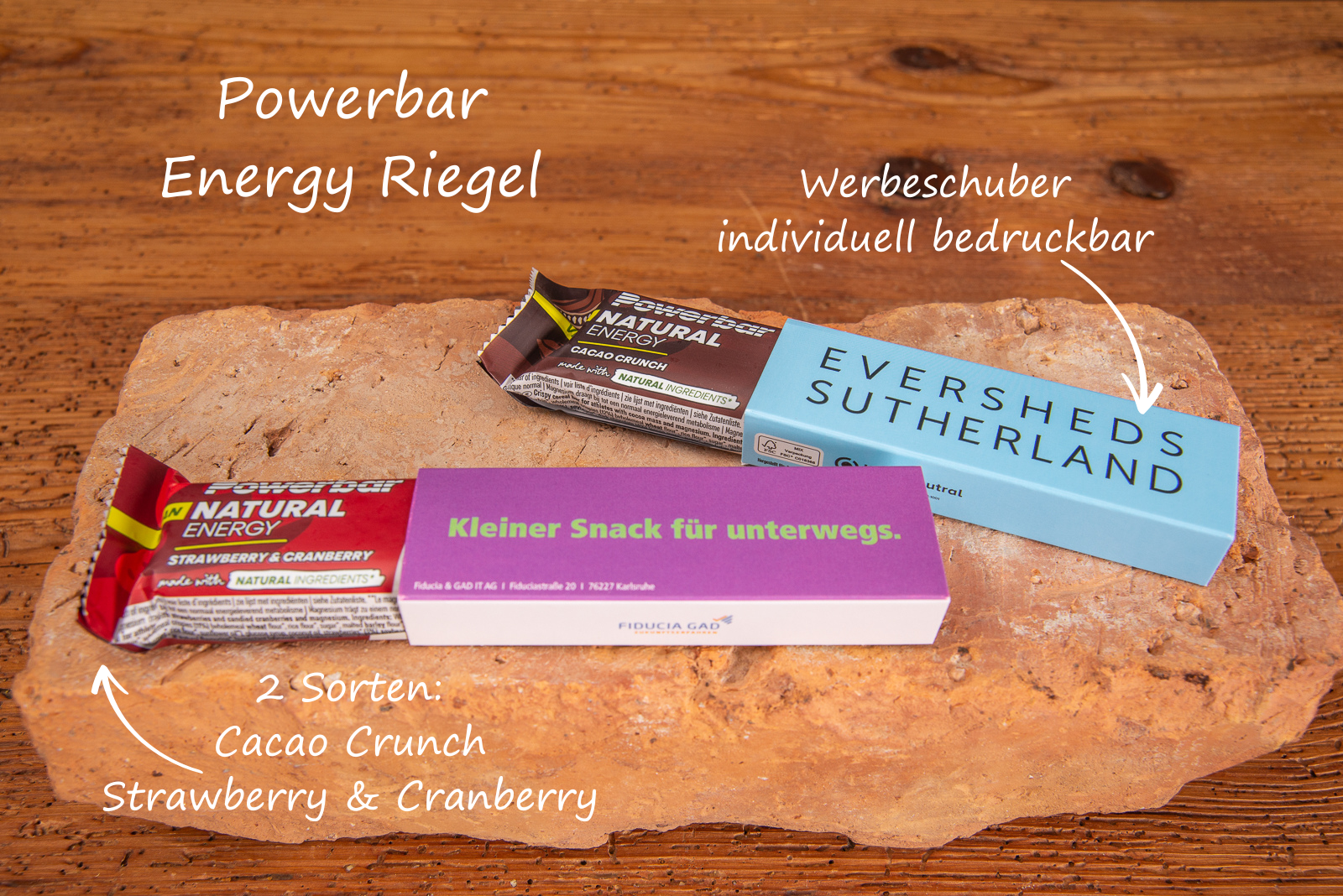 Powerbar Energyriegel als Messeartikel oder Werbegeschenk f&uuml;r jede Zielgruppe.