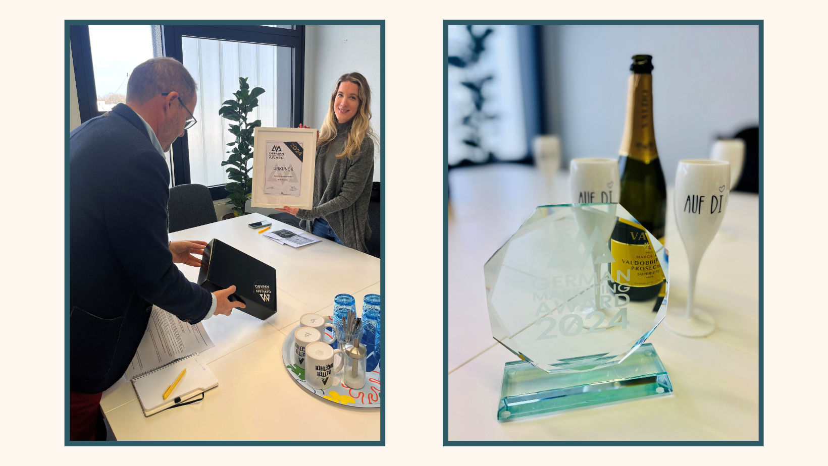 &Uuml;bergabe des German Marketing Awards 2024 an Wolfsblut. 