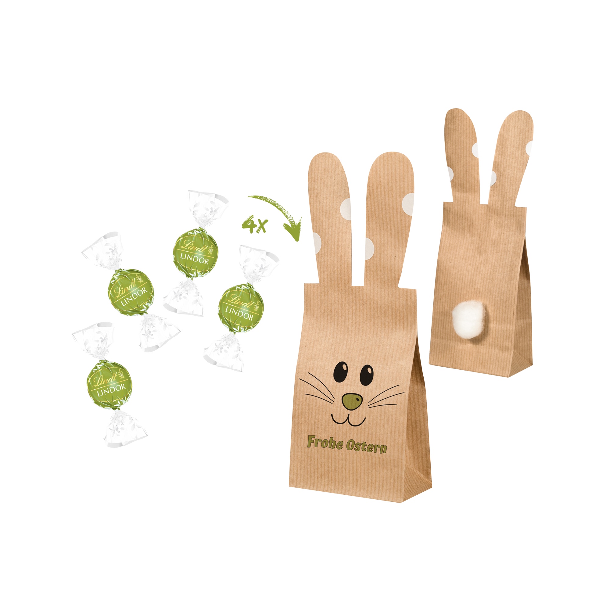 Osterbunny Geschenkt&uuml;te zu Ostern mit Lindor Lindt Pistazienf&uuml;llung