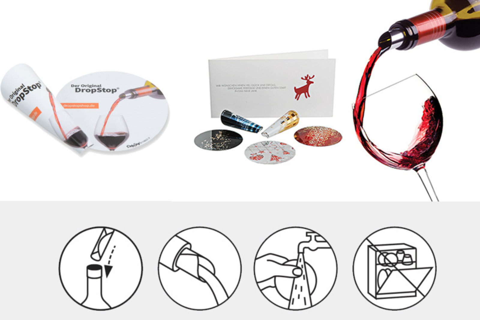 Dropstop Weinausgie&szlig;er als Werbertikel.