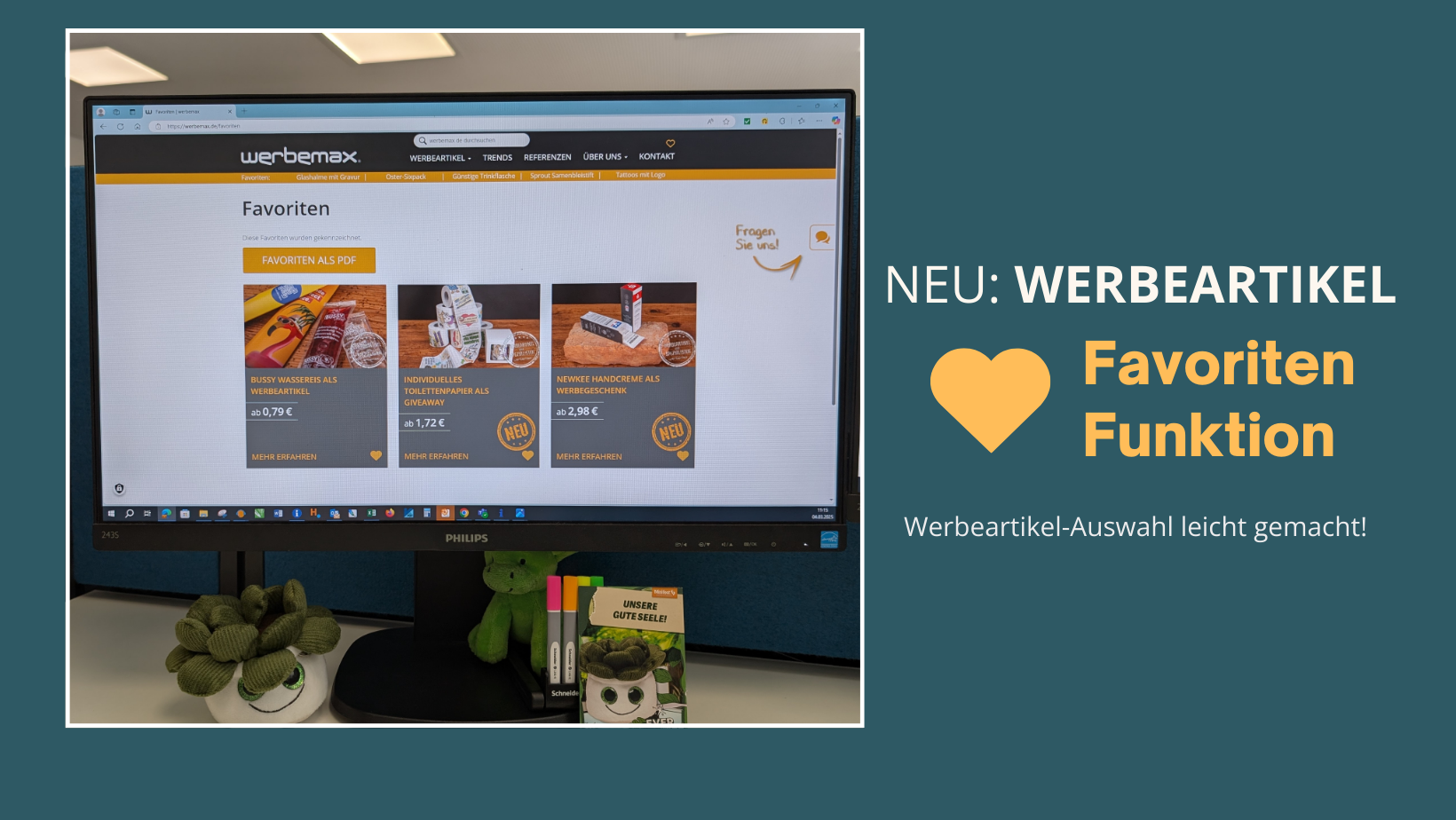 werbemax Favoriten Funktion auf einem werbemax Bildschirm angezeigt.