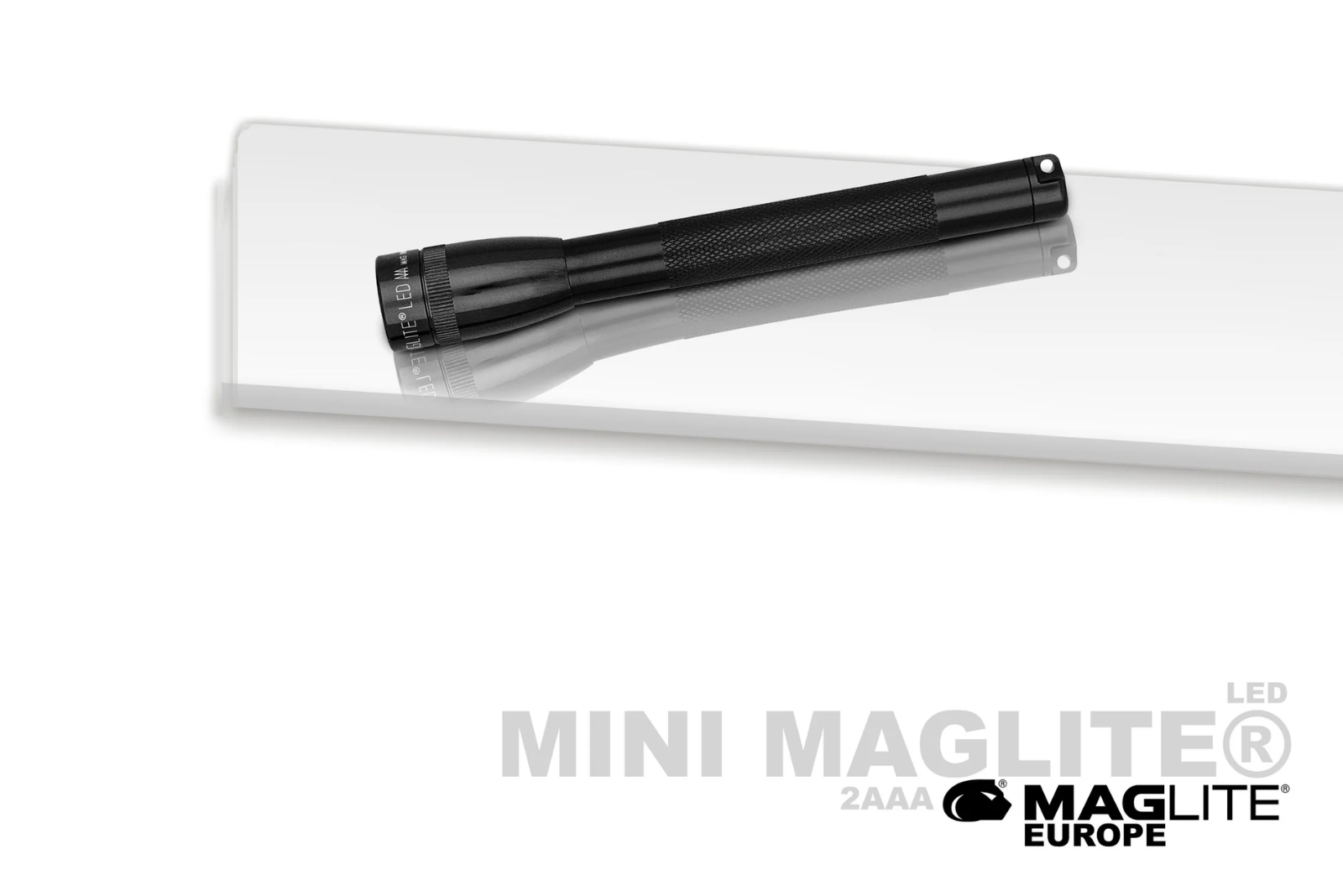 Mini MAGLITE Taschenlampe schwarz als Werbeartikel.