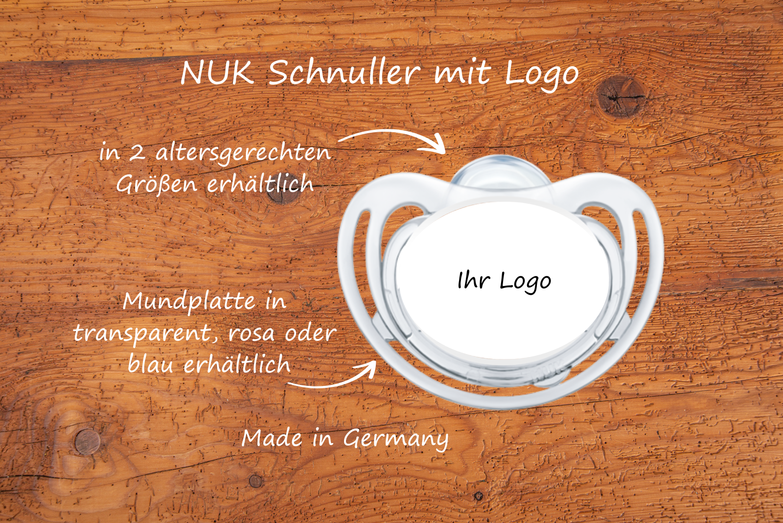NUK Schnuller mit Logo als Werbeartikel.