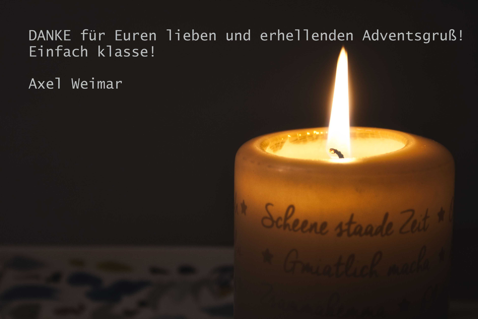 Dankestext zur werbemax Aussendung Wortlicht im Advent.