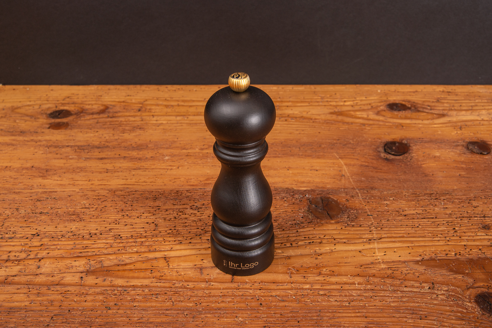 Schwarze Peugeot PARIS Pfefferm&uuml;hle als exklusives Werbegeschenk.