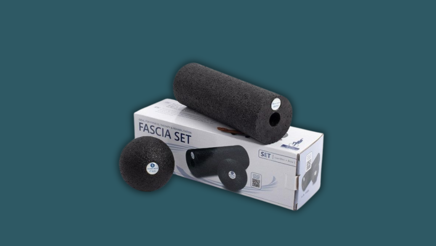 2-teiliges Faszienrollenset bestehend aus Minirolle und Ball, im Pr&auml;sentkarton verpackt, mit Doming f&uuml;r Logoanbringung.