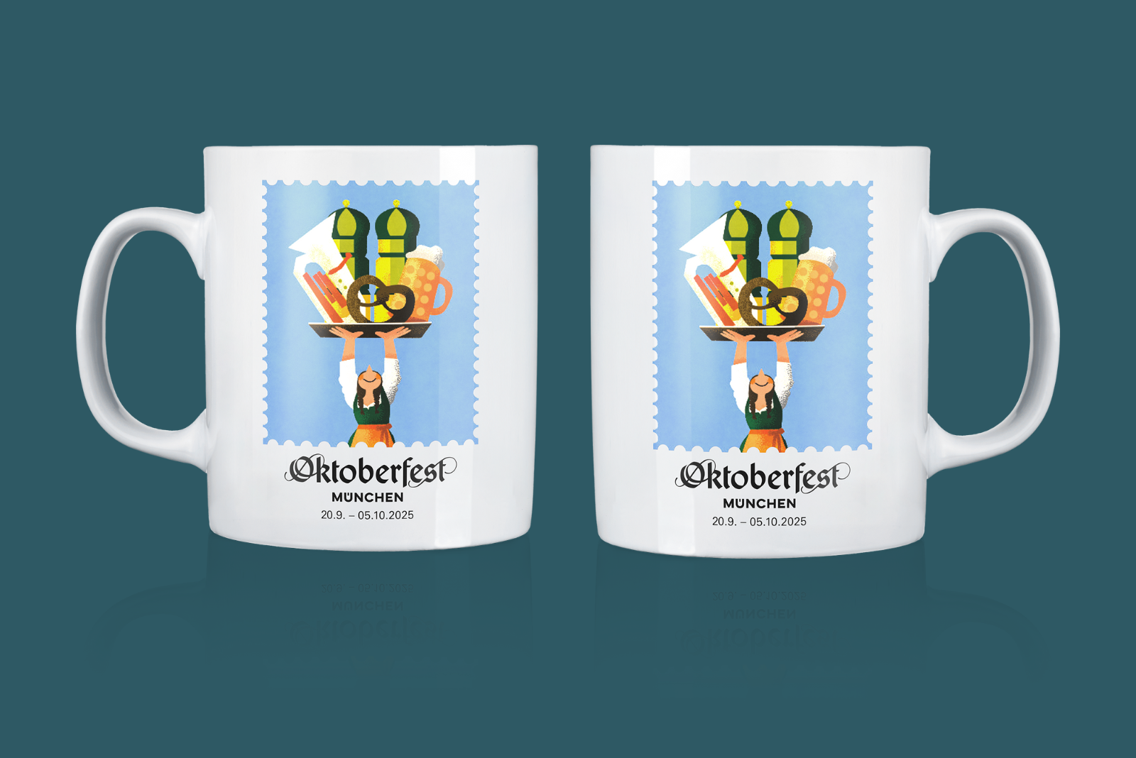 Oktoberfest Sammlertasse 2025 mit offiziellem Wiesn-Motiv &ndash; limitierte Kaffeetasse als Werbeartikel.