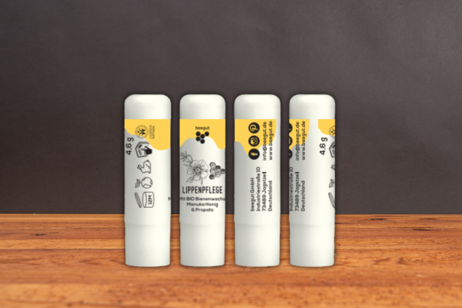 Beegut Lippenbalsam mit Logodruck als Werbeartikel.