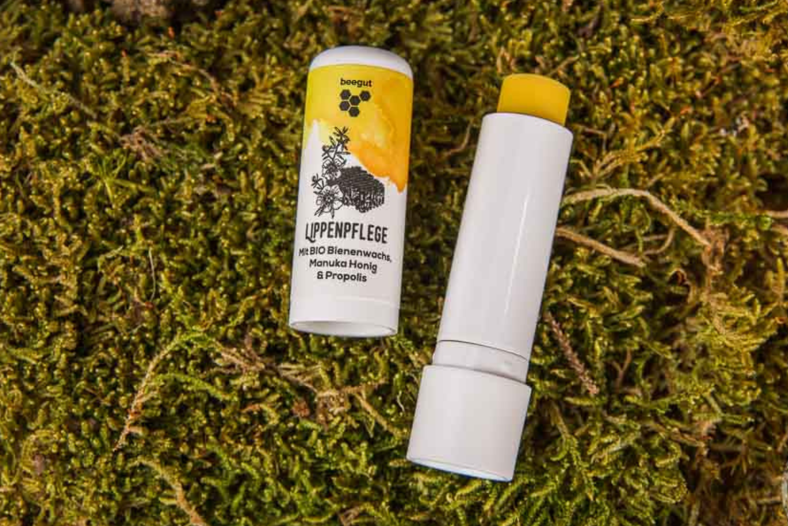 Lippenpflegestift mit Honig als Werbeartikel.