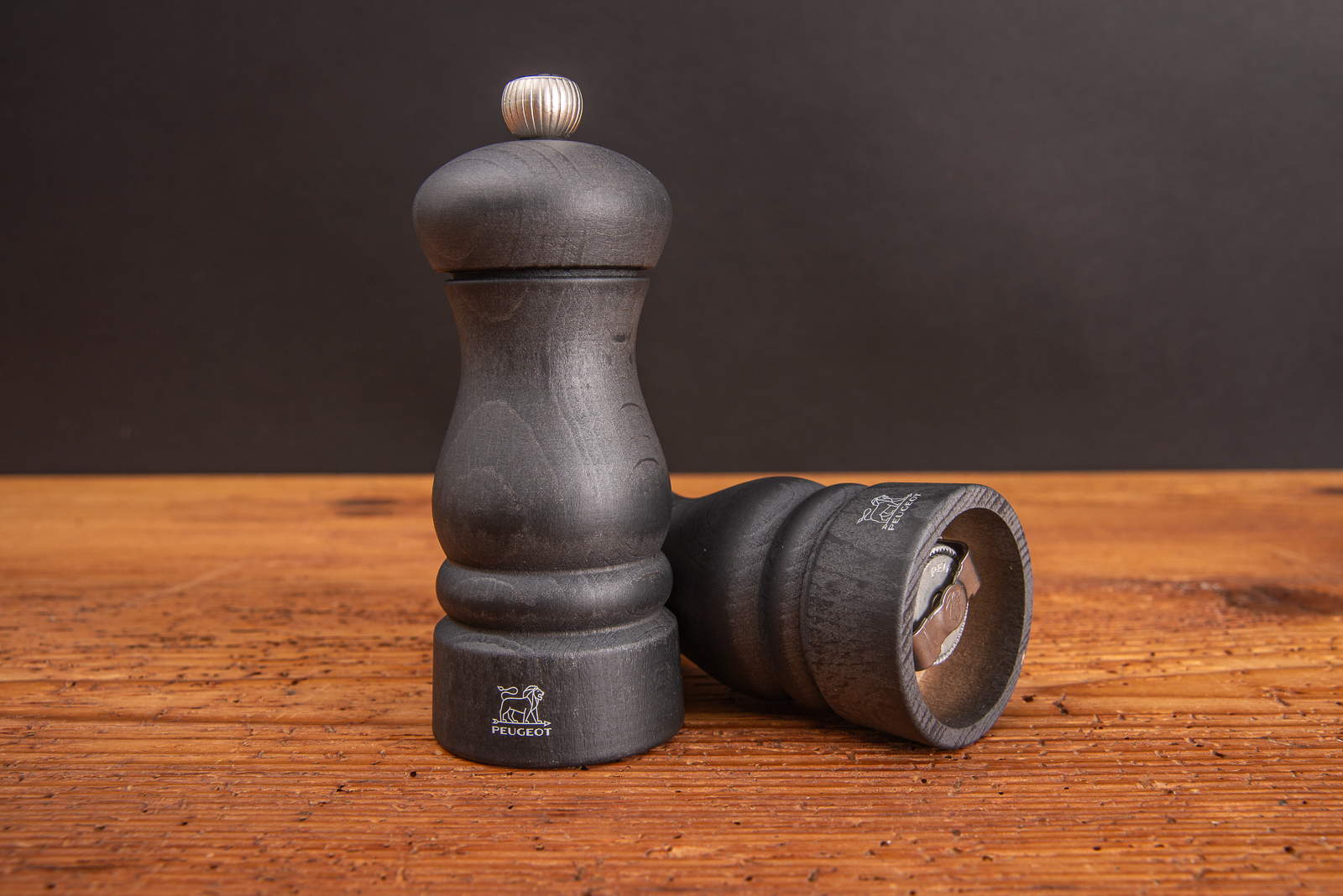 M&uuml;hlenset Clermont Duo von Peugeot aus Holz mit Logodruck als hochwertiges Werbegeschenk