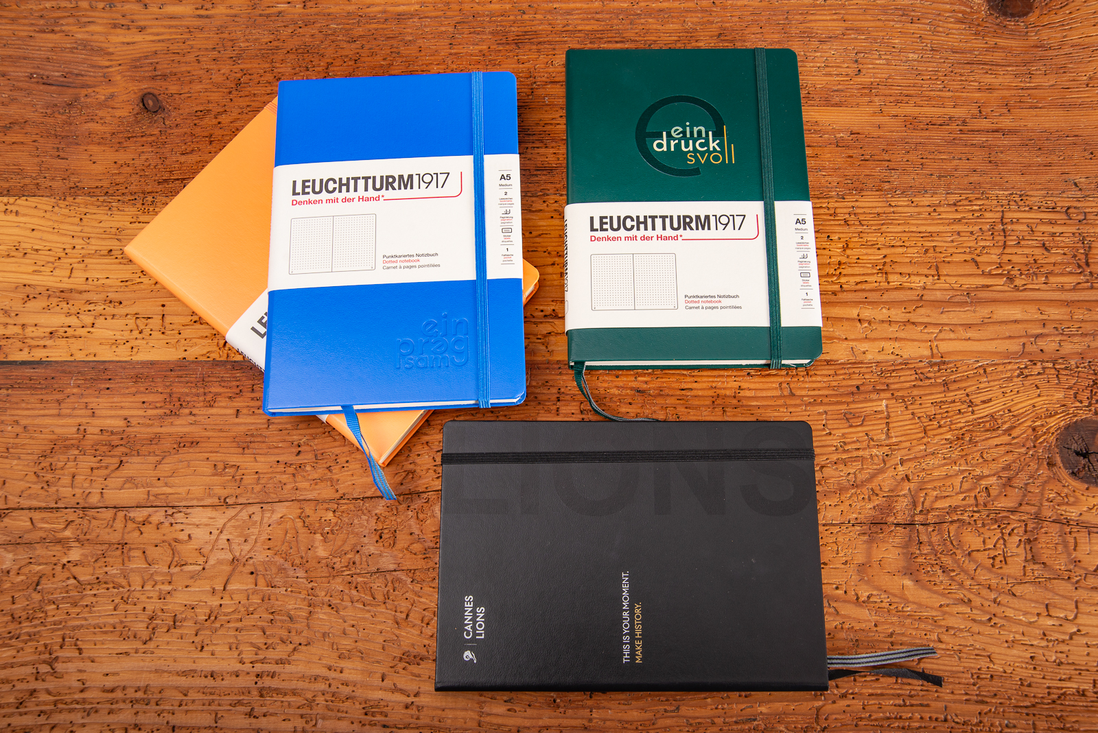 Leuchtturm1917 Notizb&uuml;cher A5 mit festem Einband in leuchtenden Farben als Werbeartikel.