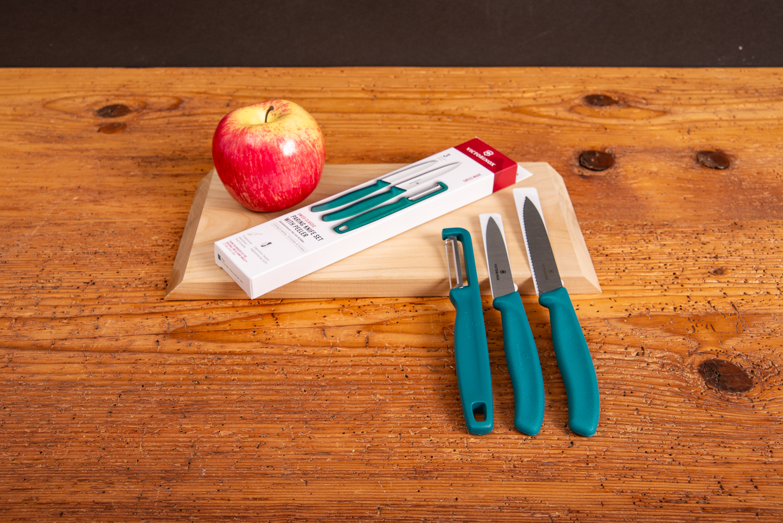 Victorinox Swiss Classic &ndash; farbenfrohes Gem&uuml;semesser-Set in petrol mit ergonomischem Griff.