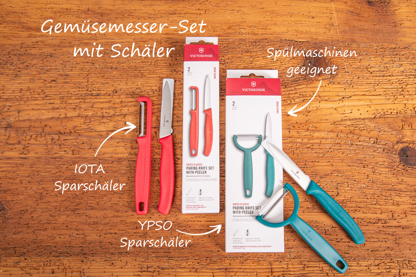 Praktisches Messerset von Victorinox &ndash; Swiss Classic Gem&uuml;semesser und Sparsch&auml;ler f&uuml;r die K&uuml;che.