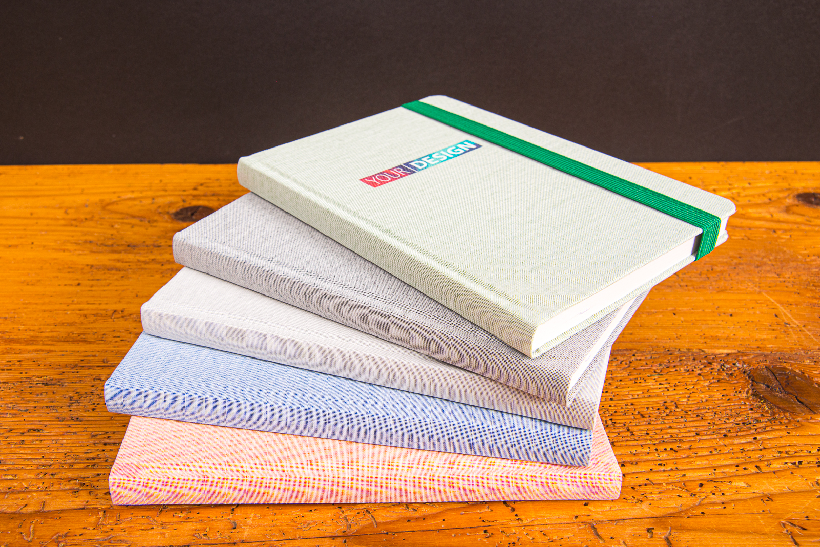 OceanBook Hardcover Notizbuch in verschiedenen Farben mit Gummiband &ndash; Geiger Notes Werbemittel A5.