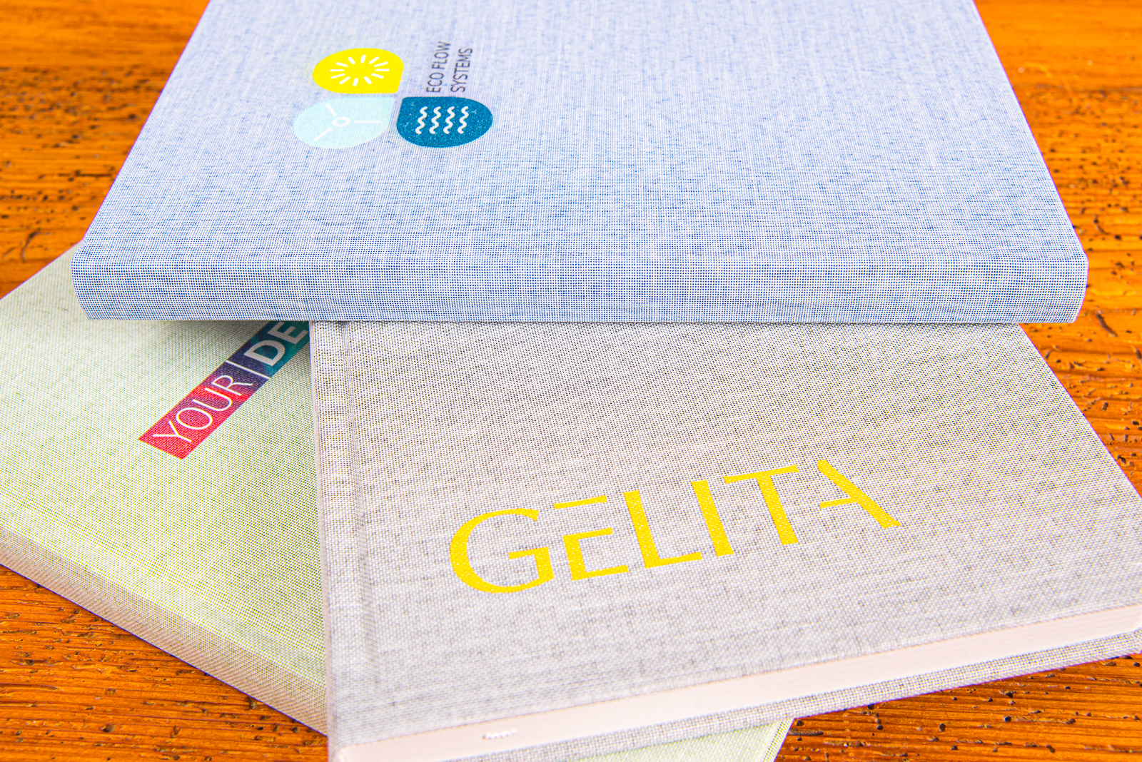 Bedrucktes OceanBook Hardcover Notizbuch mit Logo &ndash; nachhaltiges Werbegeschenk aus Recyclingpapier.