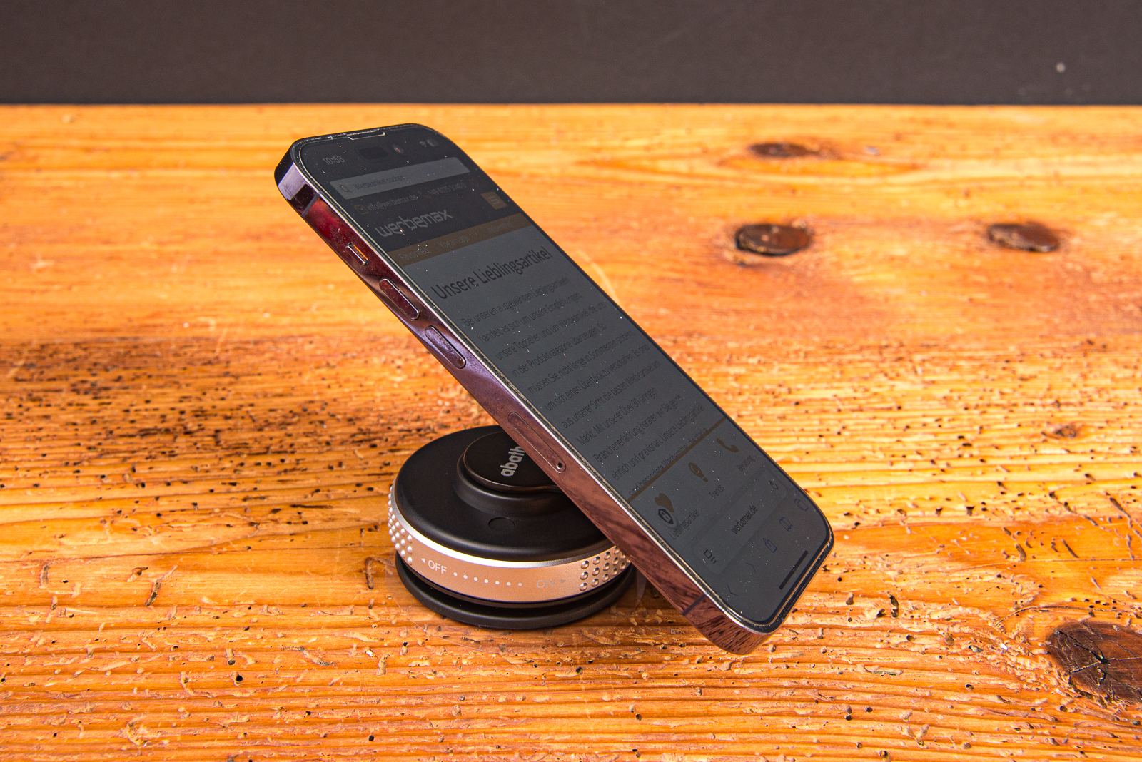 Magnetische Handyhalterung MagHolder Style mit Ringdesign und Vakuum-Saugnapf, stabile MagSafe Smartphonehalterung als Werbegeschenk