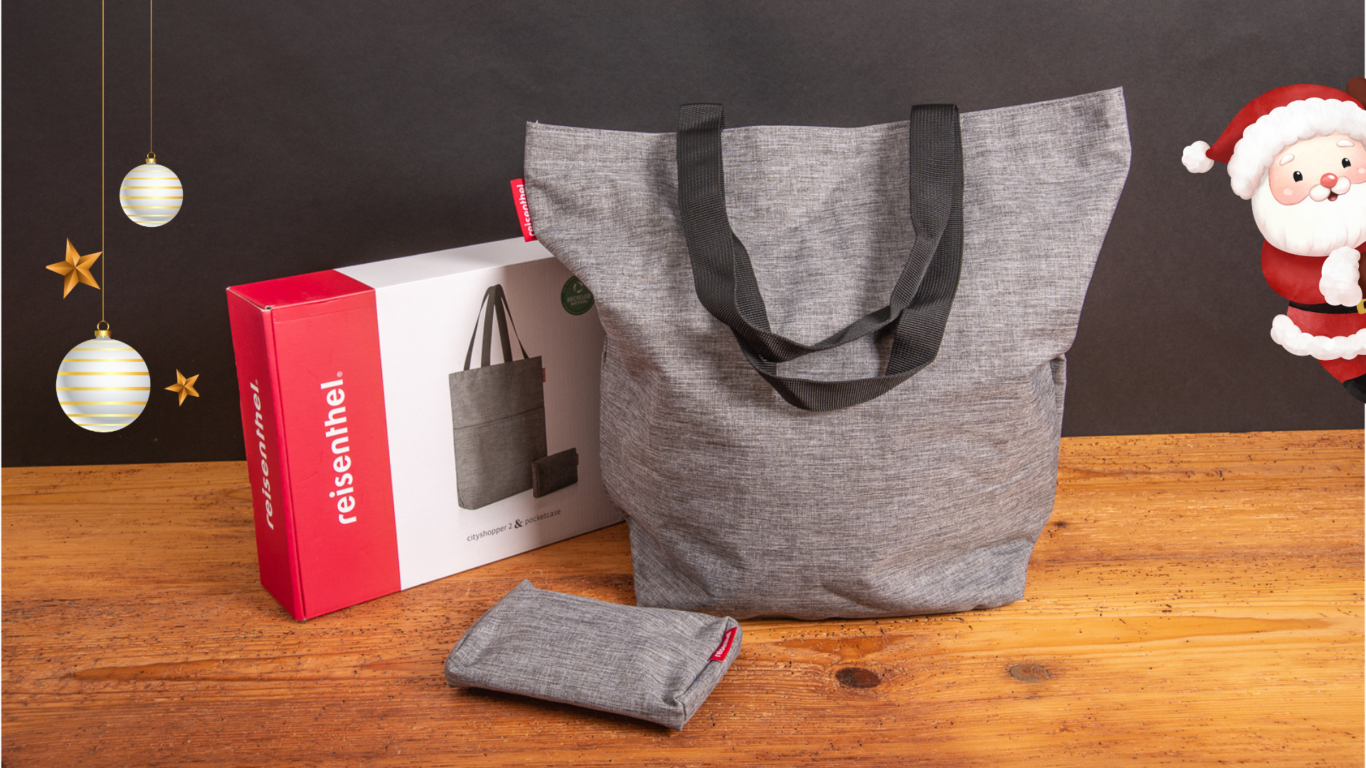Reisenthel Geschenkset mit Cityshopper Tasche und Etui in Grau &ndash; nachhaltiges und stilvolles Weihnachtsgeschenk f&uuml;r Mitarbeiter und Kunden.