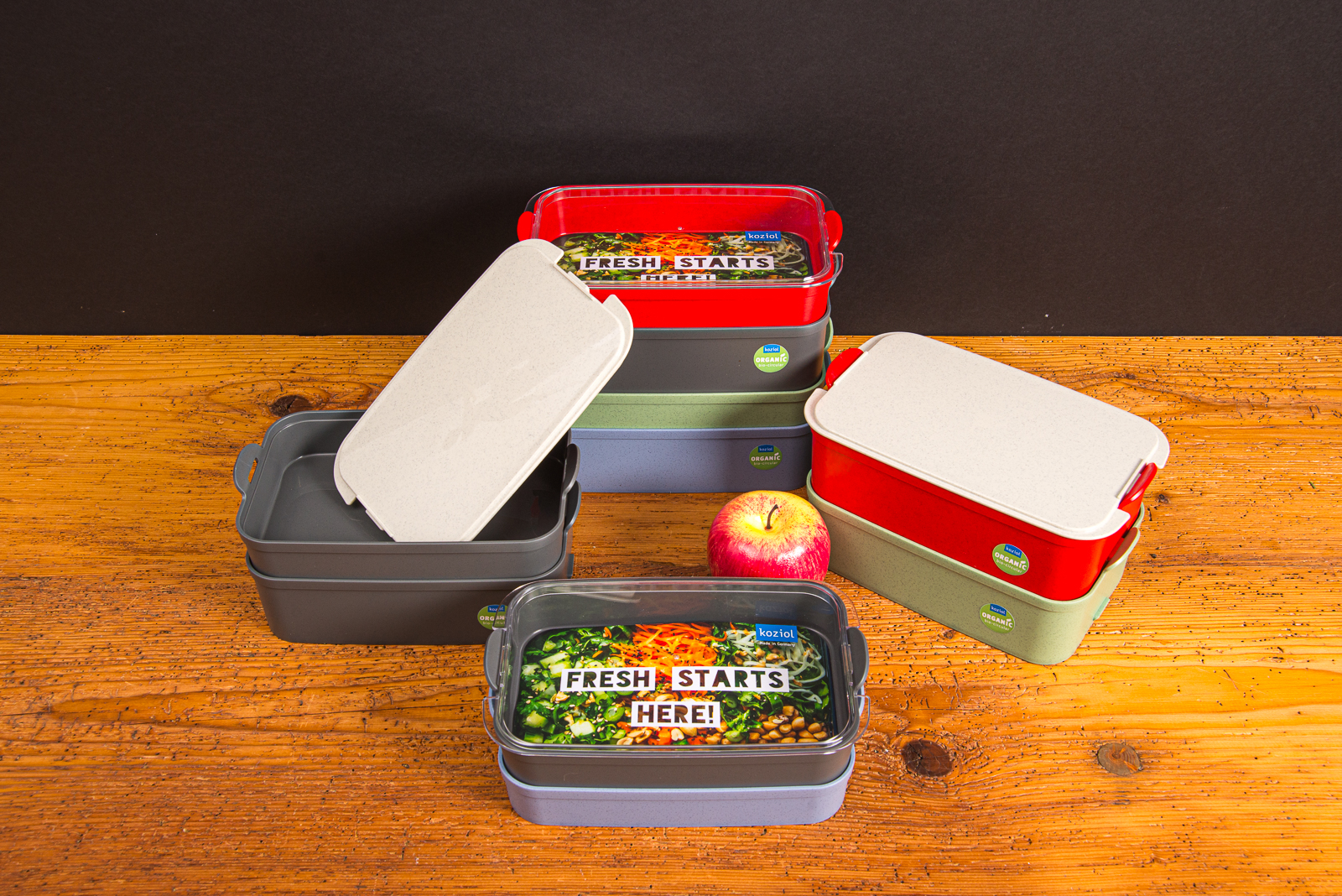 Koziol Lunchbox Stakk Bowl Set als vielseitiger Werbeartikel f&uuml;r Merchandise Programme nach Kunden Corporate Identity