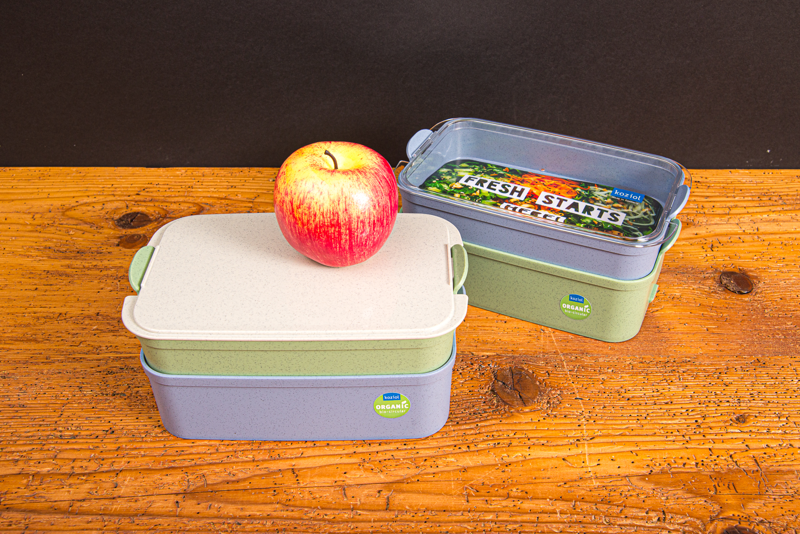 Koziol Lunchbox Stakk Set f&uuml;r unterwegs f&uuml;r nachhaltiges Merchandise mit Logo bedruckt