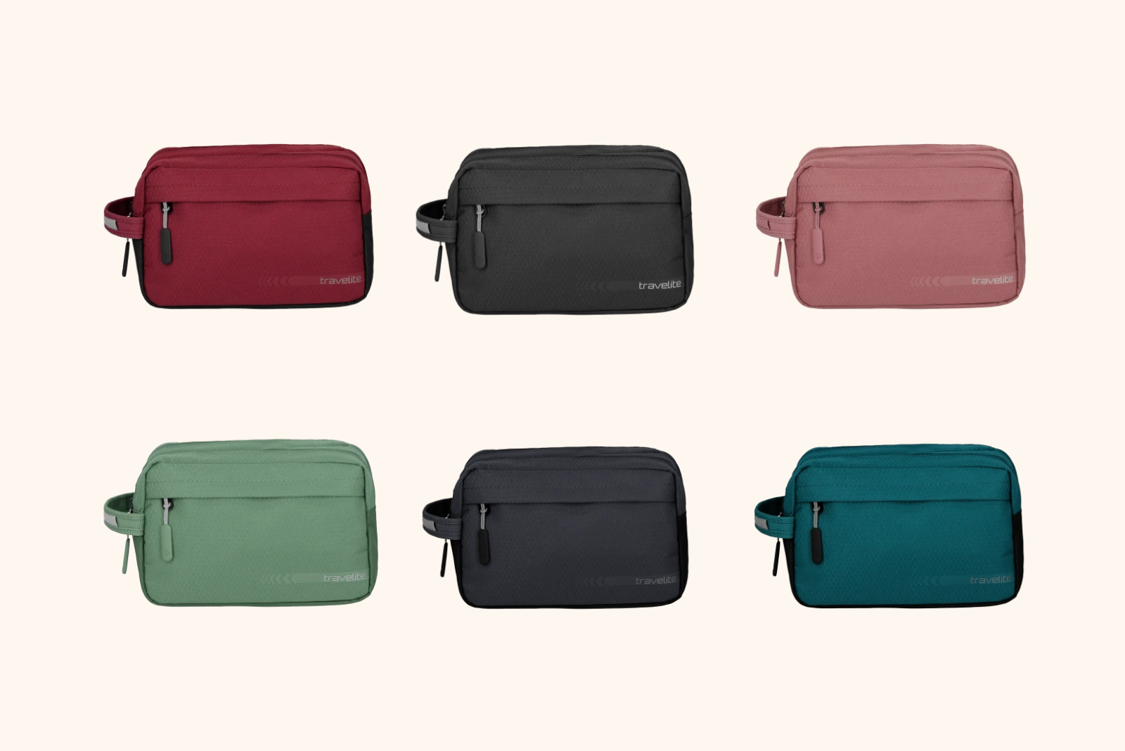 travelite KICK OFF Kulturtasche in sechs Farben &ndash; praktischer Kulturbeutel und praktischer Werbeartikel f&uuml;r Reisen, Hotels und Mitarbeitergeschenke.