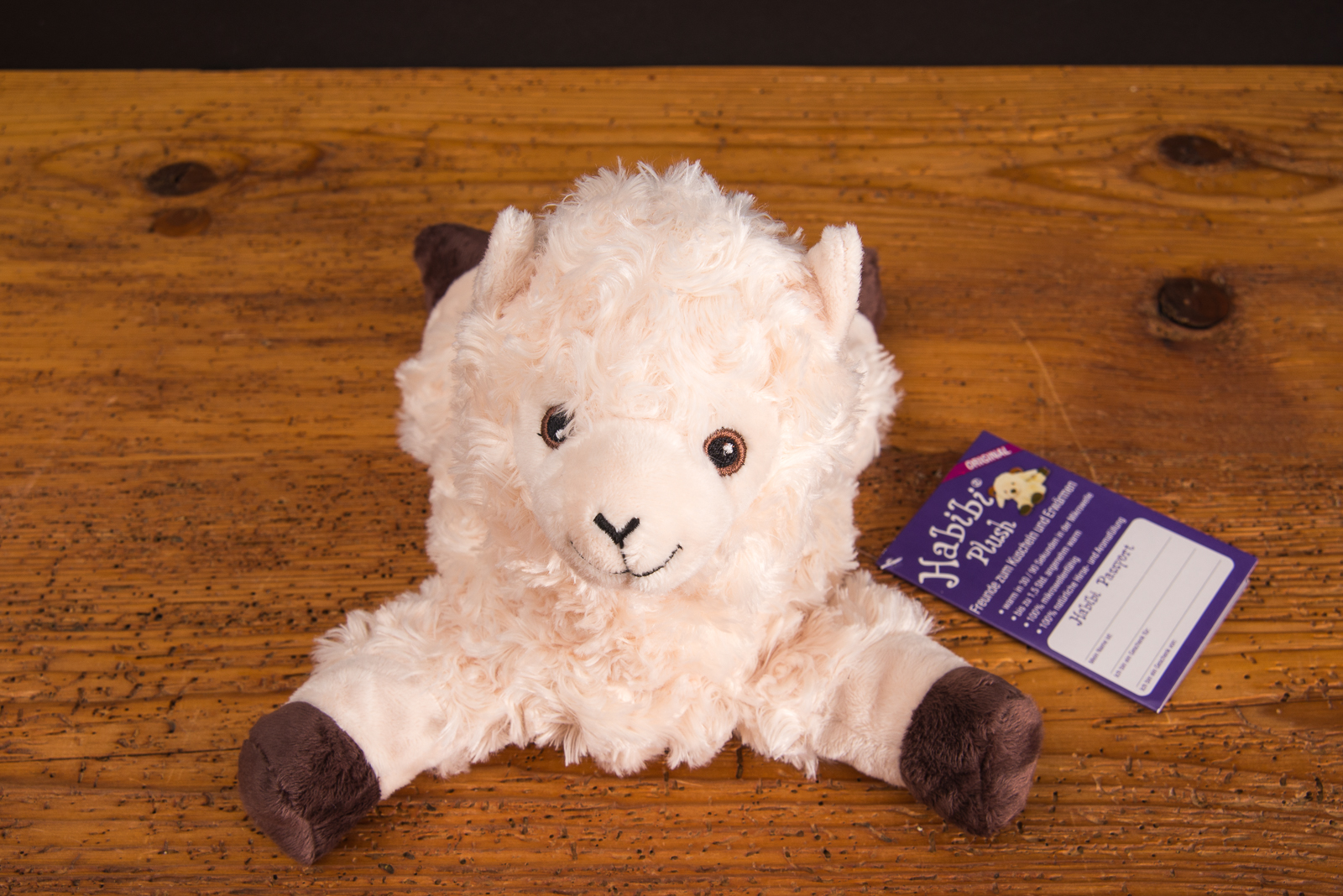 Habibi Plush W&auml;rmekuscheltier Lama &ndash; W&auml;rmekissen Mikrowelle mit Hirsef&uuml;llung als Werbegeschenk mit Logo