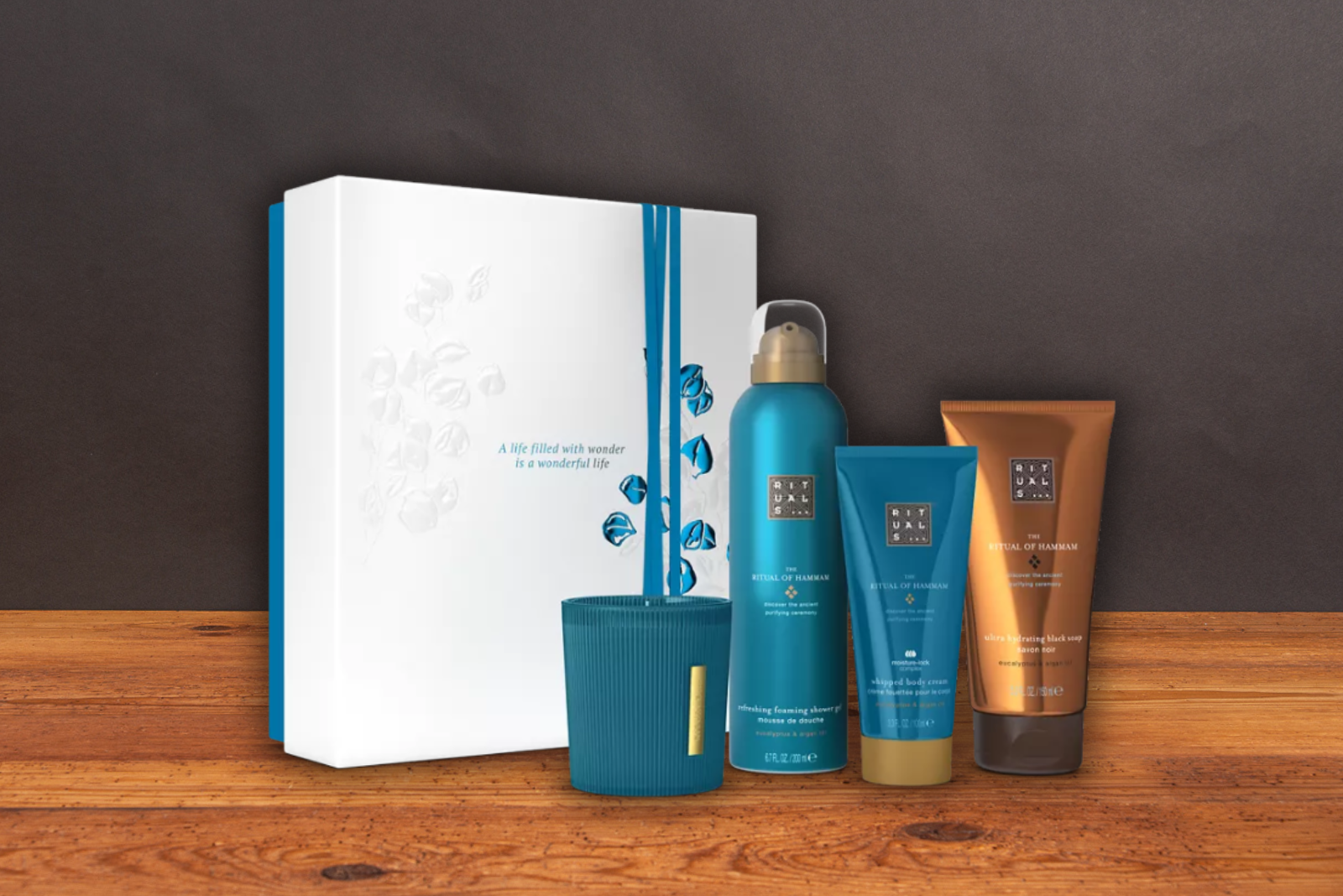 Rituals Geschenkset Hammam M mit Duschschaum, K&ouml;rpercreme und Duftkerze als stilvolles Rituals Geschenkset f&uuml;r Mitarbeiter.