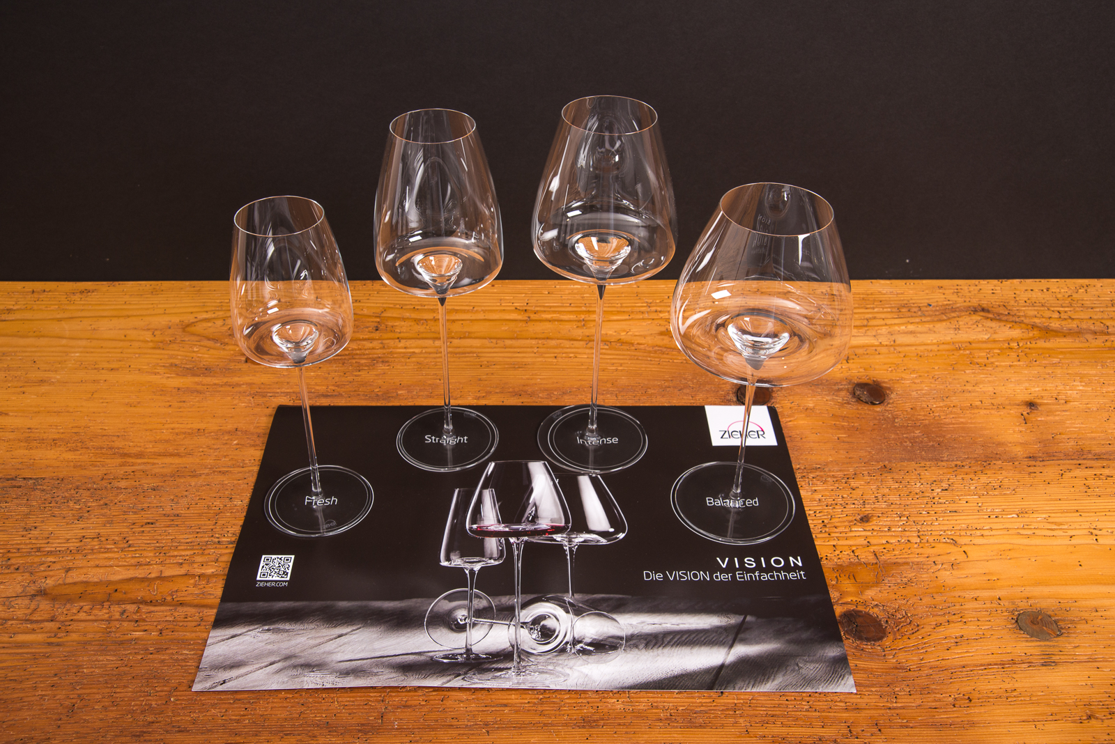 Zieher Vision Weingl&auml;ser Serie in der Gesamt&uuml;bersicht &ndash; Fresh, Straight, Intense und Balanced.