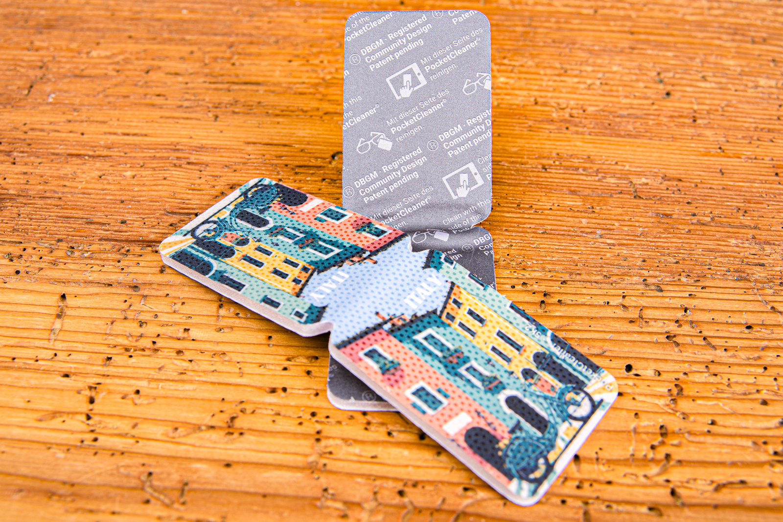 Displayreiniger mit Logo als PocketCleaner, farbig bedruckt f&uuml;r saubere Screens und starke Werbewirkung.