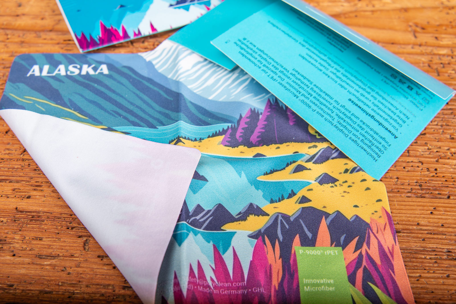 Displaytuch mit Logo aus Microfaser, hochwertiges Reinigungstuch f&uuml;r Touchscreens mit personalisierbarer Werbefl&auml;che.