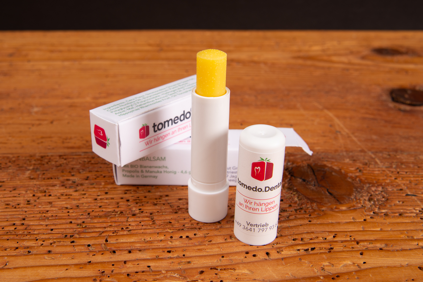 beegut Lippenbalsam mit Bienenwachs, Propolis und Manuka Honig als hochwertiger Werbeartikel, Lippenpflegestift mit Logo Made in Germany