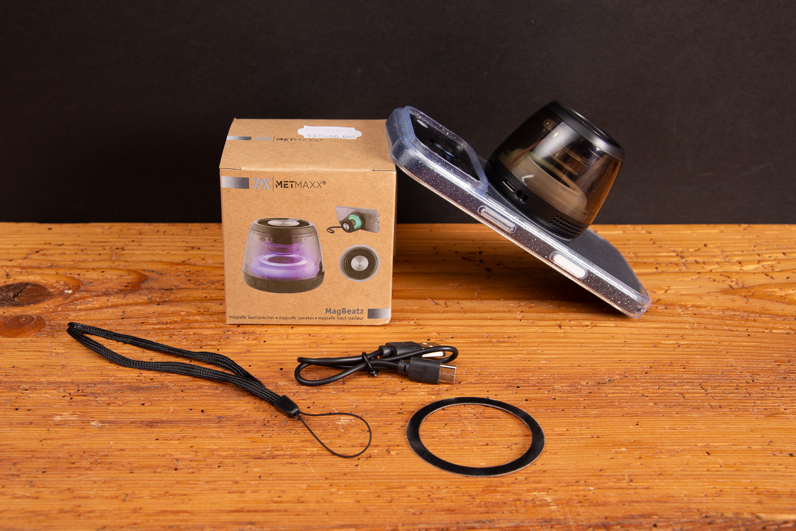 Lautsprecher Bluetooth Set mit Ladekabel und Trageschlaufe &ndash; praktischer Bluetooth Speaker als vielseitiger Merch Artikel