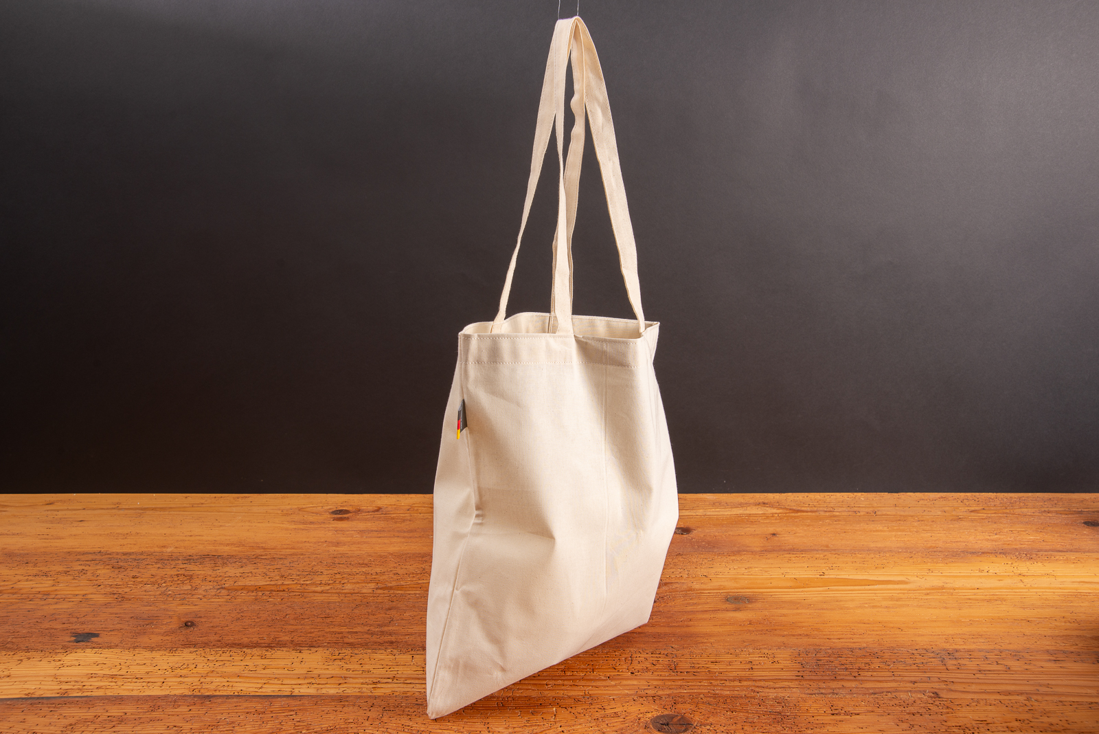 Tragetasche Baumwolle in Natur Made in Germany als nachhaltiger Werbeartikel individuell mit Logo bedrucken