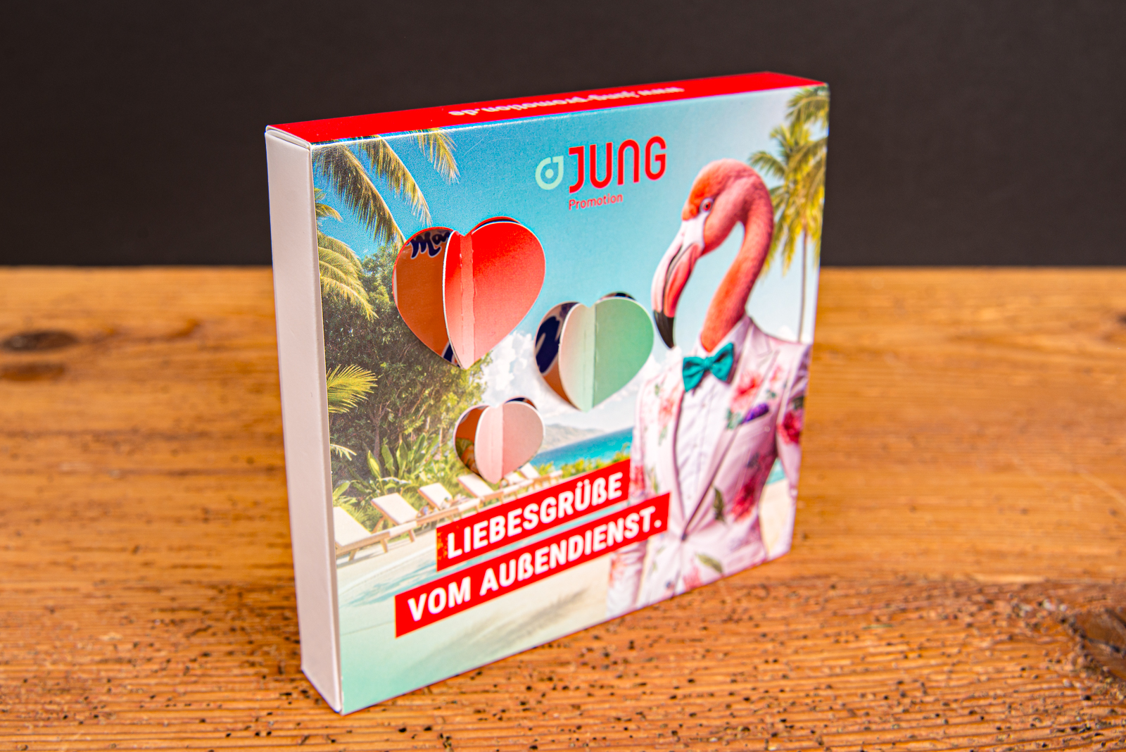 Geschenk Box mit Manner Waffeln oder Ritter Sport Schokolade, nachhaltiger Werbeartikel mit Logo f&uuml;r Kunden und Mitarbeiter