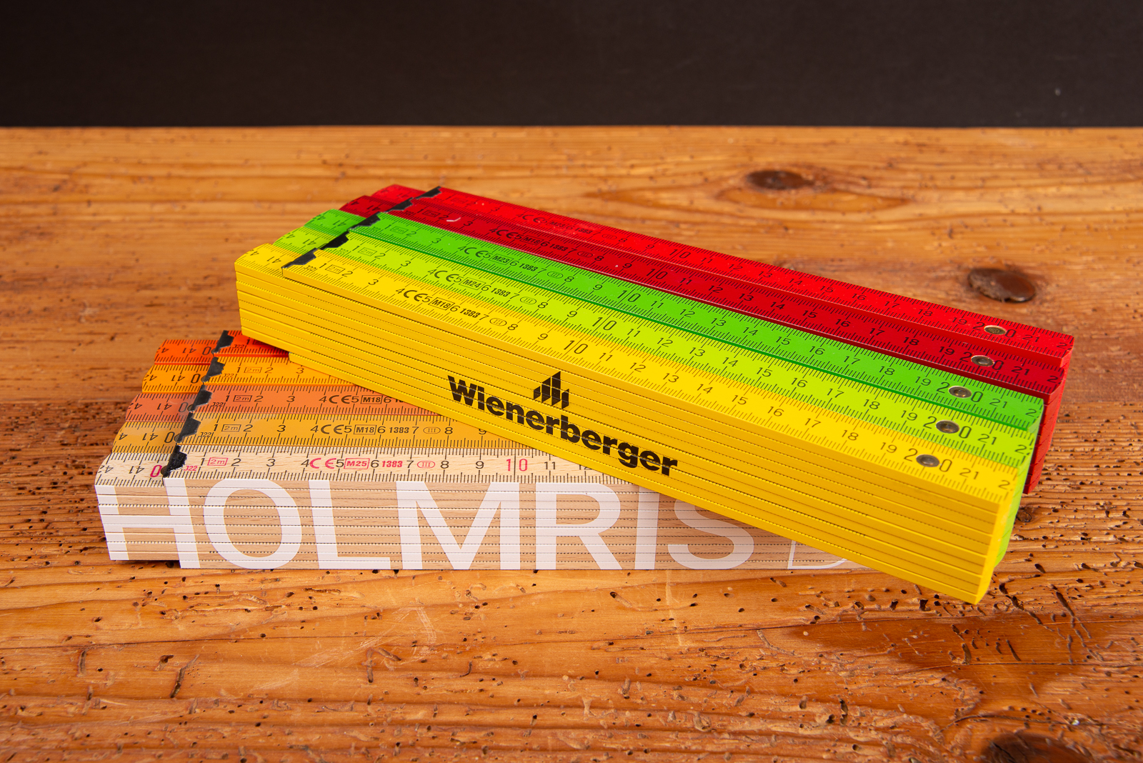 Bunte Zollst&ouml;cke mit Logo bedrucken &ndash; Gliederma&szlig;stab als Werbeartikel f&uuml;r Handwerk, Bau und Industrie