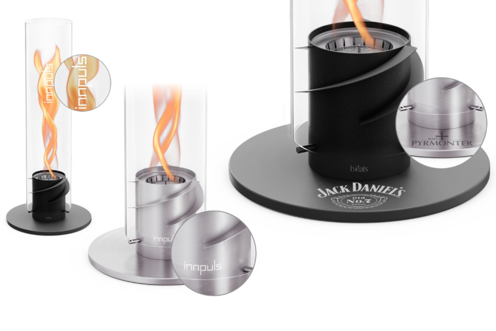 h&ouml;fats SPIN air 900 Tischfeuer mit Bio Burner und rotierender Flamme als Design Werbeartikel