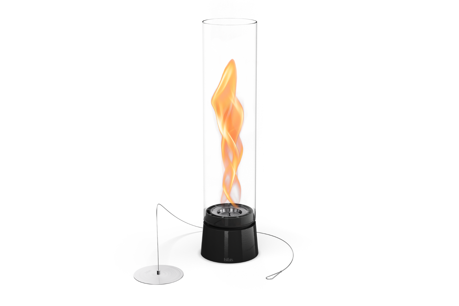 h&ouml;fats SPIN air 900 Tischfeuer mit Glaszylinder und rotierender Flamme als Designobjekt