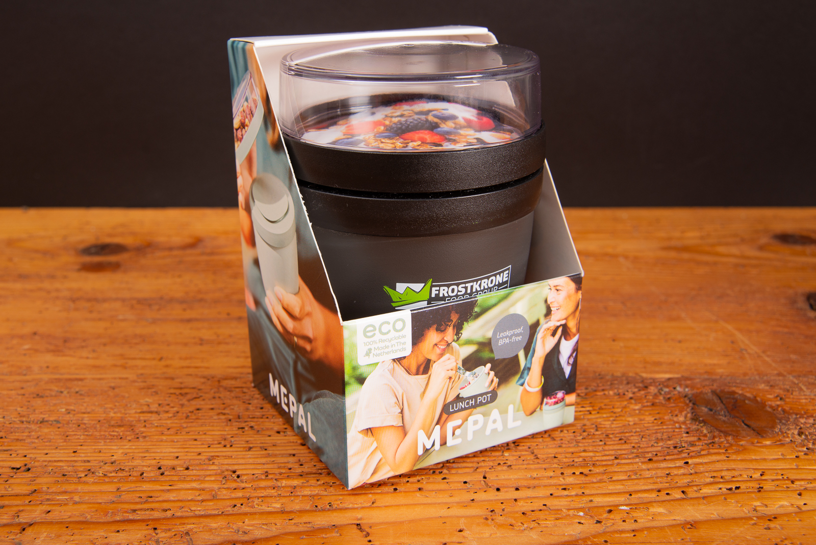 Mepal Lunchpot Ellipse in Verpackung als nachhaltiges Werbegeschenk f&uuml;r Mitarbeiter und Kunden.