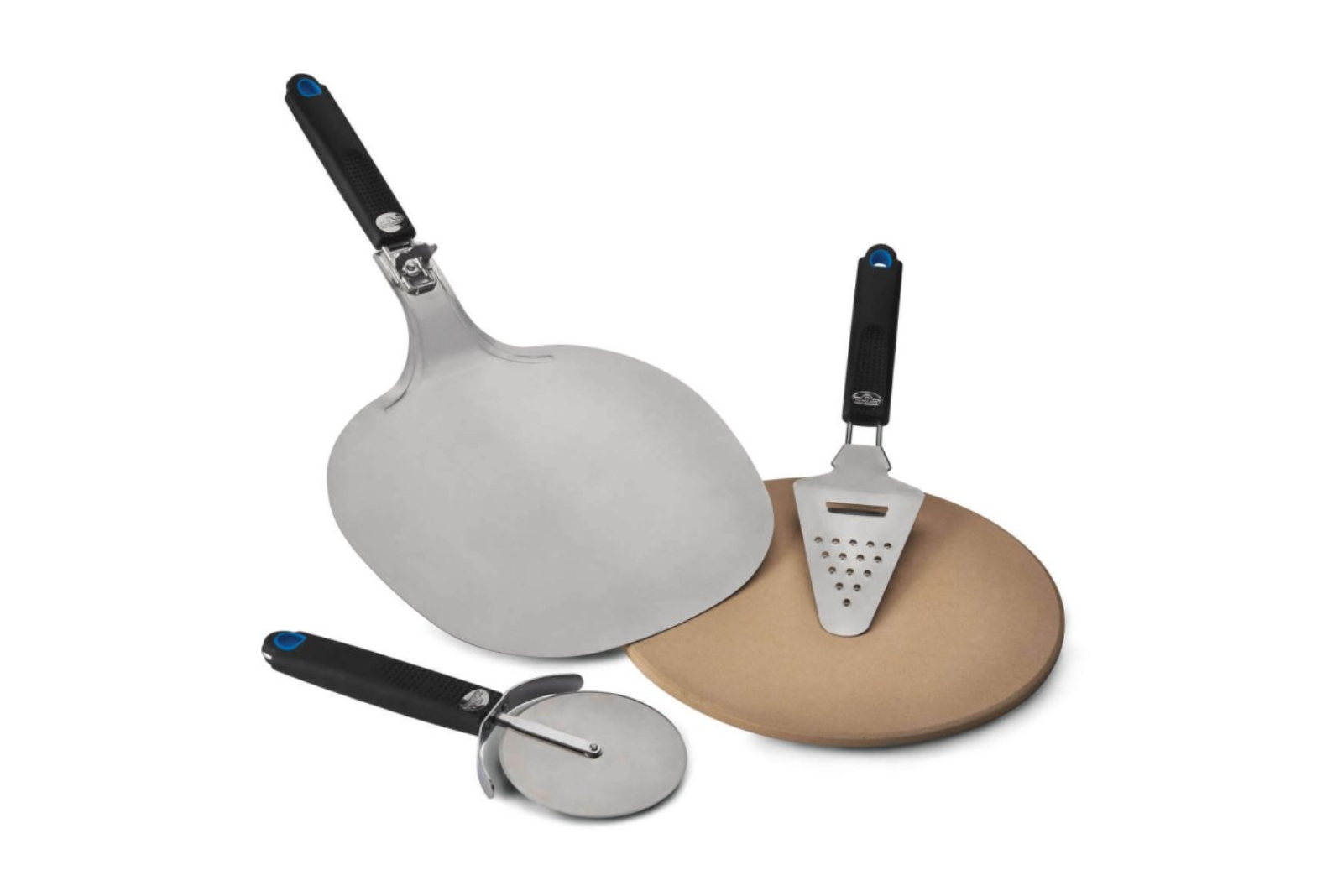 Napoleon Pizza Starter Set mit Pizzastein und Zubeh&ouml;r f&uuml;r Grill als Werbeartikel.