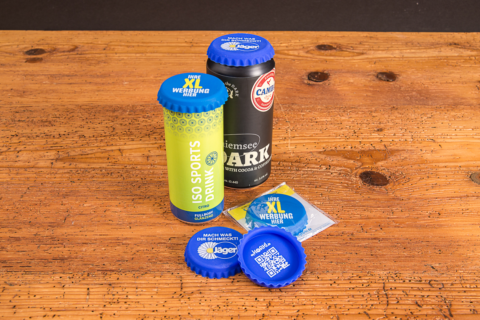 Korki Can Dosenverschluss aus Silikon im Einsatz &ndash; ideal f&uuml;r Events, Festivals und Promotion mit Logo